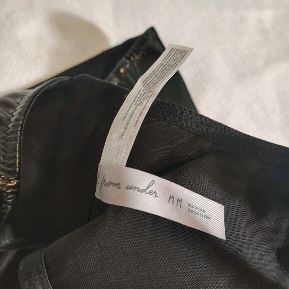 Black Patent Faux Leather Corset Bustier Top Women’s M Boned Gothic Grunge Club - Picture 9 of 11